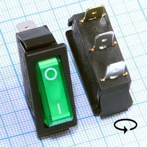 SC-791G 250V/15A on-off зелёный переключатель