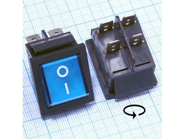 SC-767B 250V/15A on-off синий переключатель