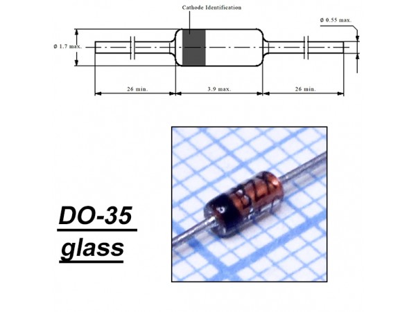 BZX55C20 Стабил. 20V 0,4W стекло