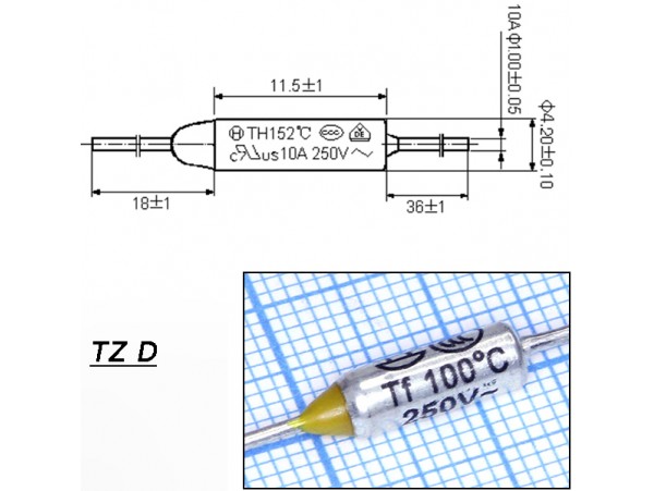 TZ D-100-10А Термопредохранитель