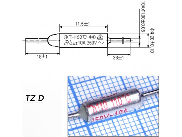 TZ D-110-10A Термопредохранитель