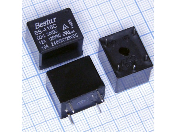 Реле 24VDC BS-115C-12A-24VDC 1C 10A/240VAC