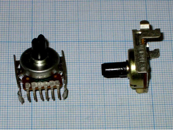 Резистор 2х50к на плату (6выв.гор.) L=14