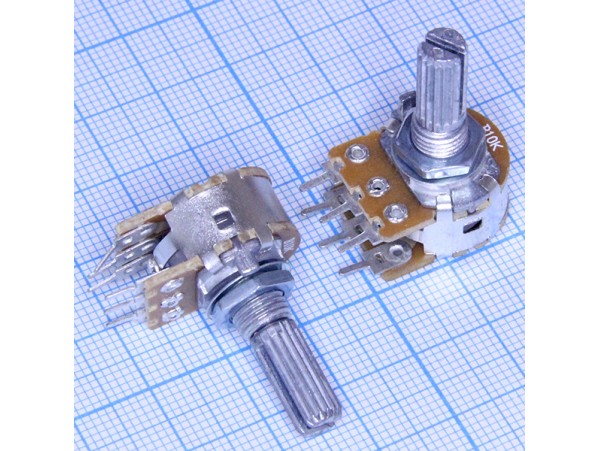 Резистор 2х10к под гайку d=16 L=20 характеристика В