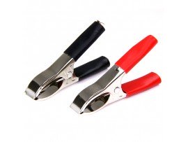 Зажим крокодил 15А 75 мм красный/черный пара REXANT