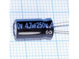 Конд.4,7/250V 0611 +105°C