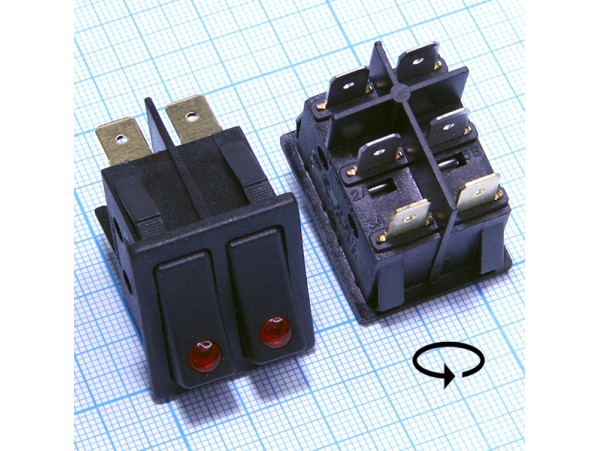 SC-797RM 250V/16A on-off двойной красный переключатель