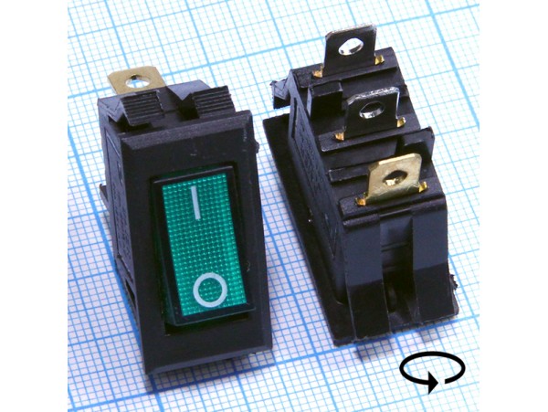 SC-788G 250V/15A on-off зелёный переключатель