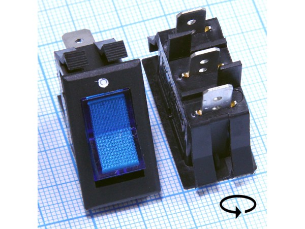 SC-788B 250V/15A on-off синий переключатель