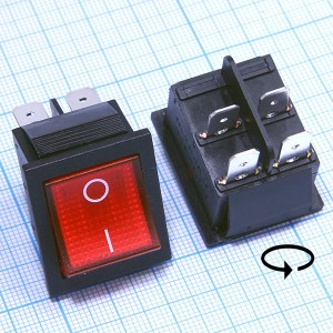 SC-767R 250V/15A on-off красный переключатель