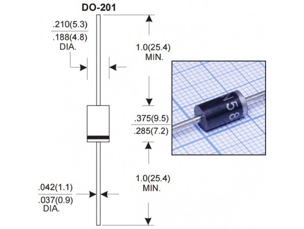 1N5820 (20V/3A) Диод Шоттки