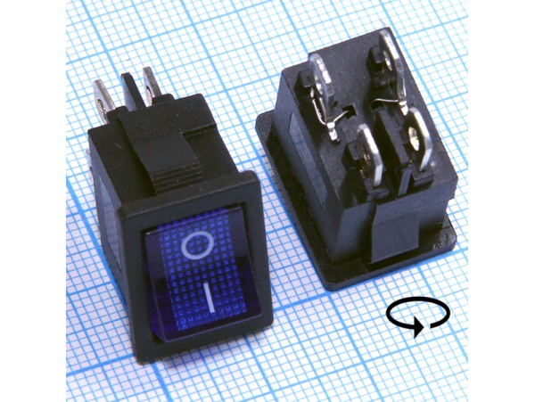 SC-778B 12V/6A on-off синий 4 контакта переключатель