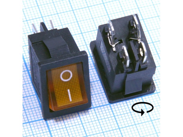 SC-778Y 12V/6A on-off жёлтый 4 контакта переключатель