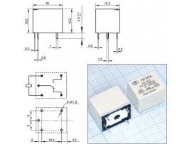 Реле 12VDC HF3FA/012-ZSTF 1C 10A/250VAC