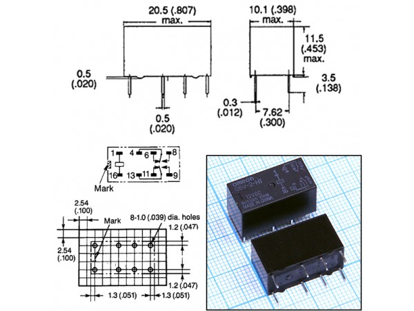 Реле 12VDC G5V2H112VDC 2C 2A/125VAC