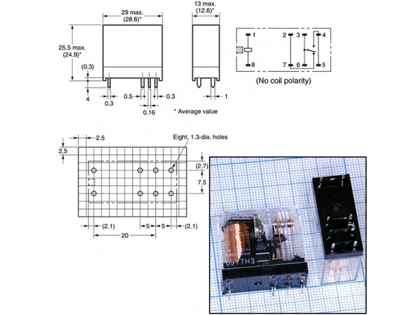 Реле 12VDC G2R1E12DC 1C 16A/250VAC