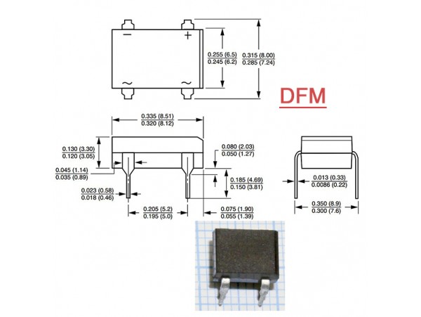 DF08M (800V/1A) Диодный мост