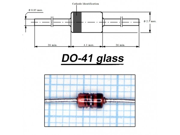 1N4737A (7,5V 1W) Стабил. стекло