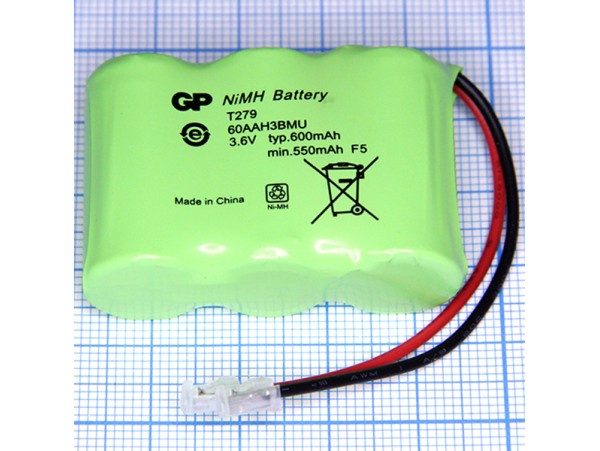 Аккумулятор 3,6V/600 Секция(3*d=14;L=30) GP T279