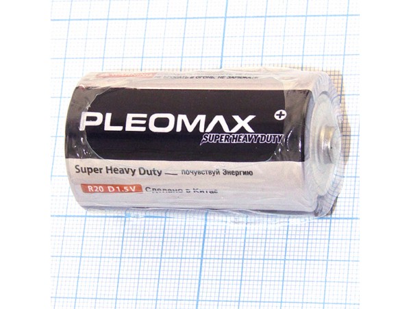 Элемент питания 1,5V R20 PLEOMAX