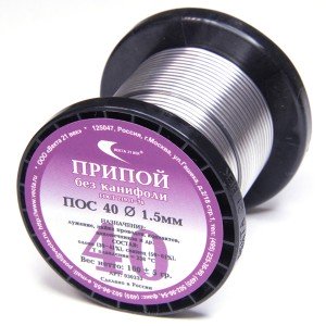 Припой d=1,5 ПОС-40 100 г без канифоли