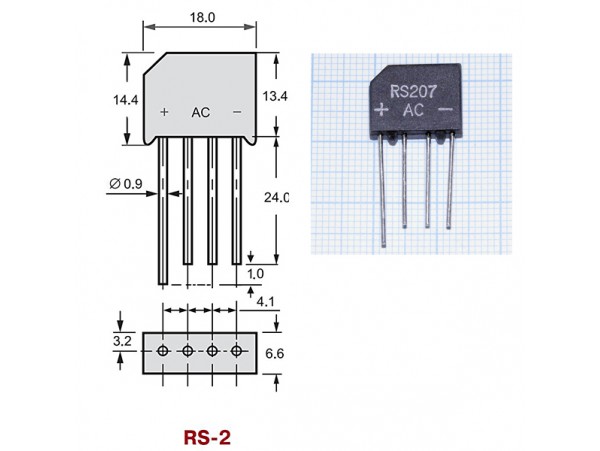 RS207 (1000V,2A) Диодный мост