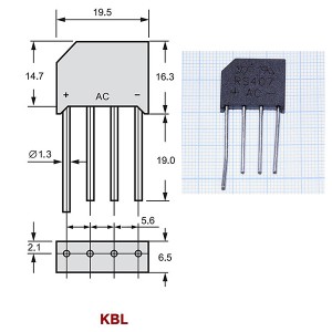 RS407 (700V/4A) Диодный мост [KBL410]