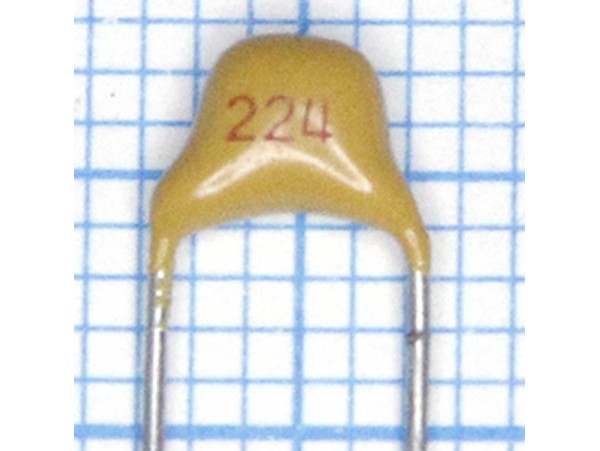 Конденсатор Y5V 0,22µF +80-20% керамика импорт 50В