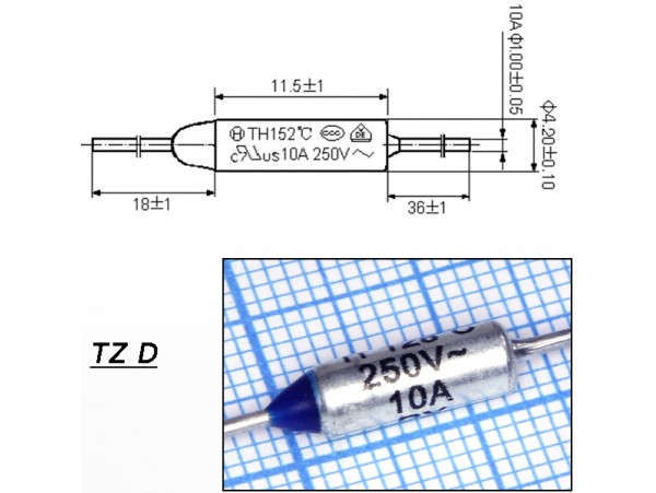 TZ D-128-10A Термопредохранитель