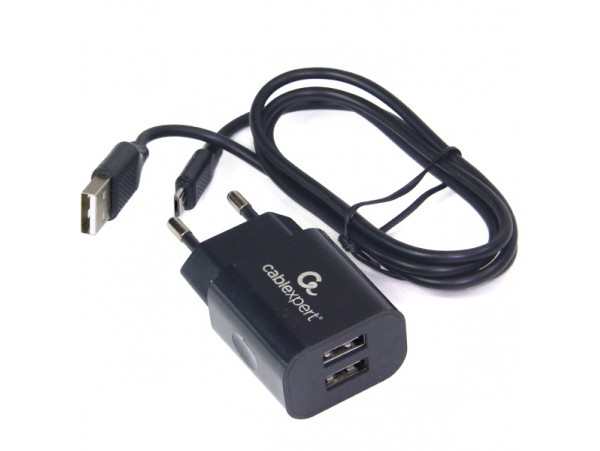 СЗУ 2USB 5V/2,4A Cablexpert+ micro USB кабель