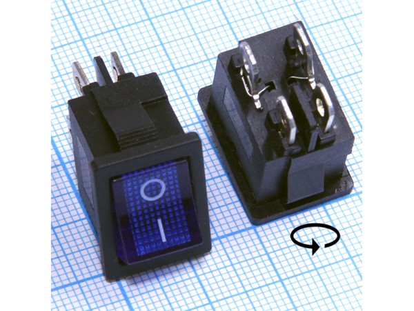 SC-778B 250V/6A on-off синий 4 контакта переключатель