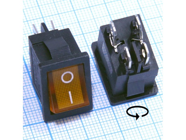 SC-778Y 250V/6A on-off жёлтый 4 контакта переключатель