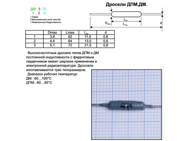 ДПМ-0,4-20µГн Дроссель
