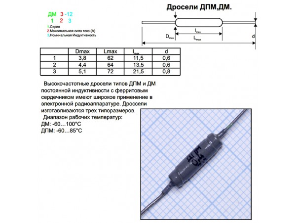 ДПМ-0,4-30µГн Дроссель