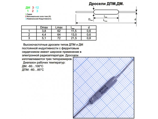ДПМ-0,6-60µГн Дроссель