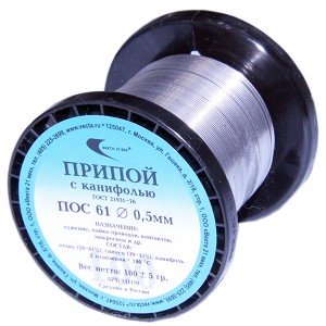 Припой d=0,5 100г ПОС-61 с канифолью