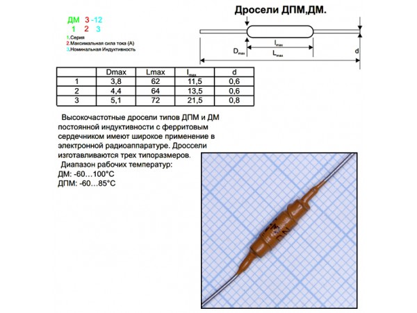 ДПМ-2,4-3µГн Дроссель