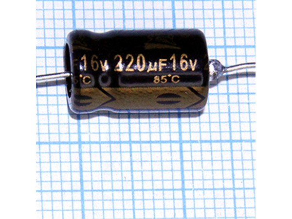 Конд.220/16V(аксиал)