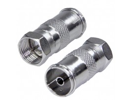 Переходник F штекер < гнездо антенный