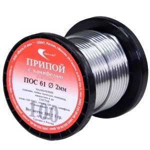 Припой d=2,0 100г ПОС-61 с канифолью