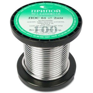 Припой d=2,0 100г ПОС-61 без канифоли