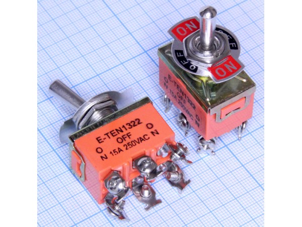 KN3C-203 Тумблер 6к3п 250 V, 15 A (E-TEN1322)