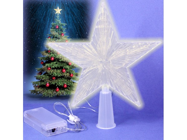 Звезда на елку 10 led  белый свет Uniel  2хАА