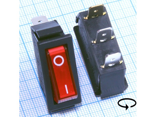 SC-791R 250V/15A on-off красный переключатель