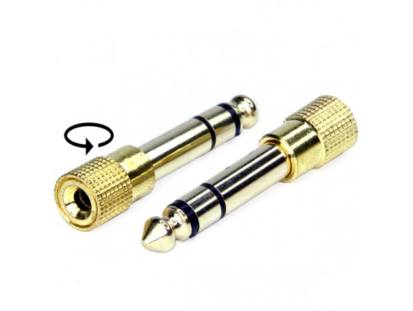 Переходник 6,3<3,5 (штекер<гнездо) с покр. метал. ст.