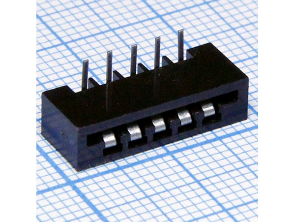 FB-5R(2,54) Розетка 5к.на шлейф угловая
