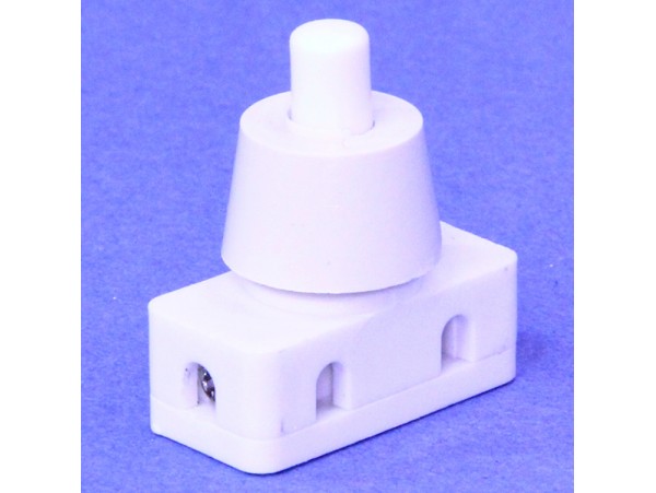 Выключатель-кнопка 250V/2A off-on белая с фикс.