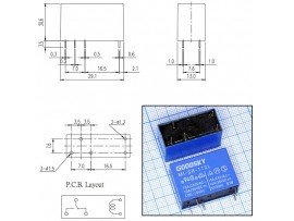 Реле 12VDC MI-SH-112L 1C 10A/250VAC