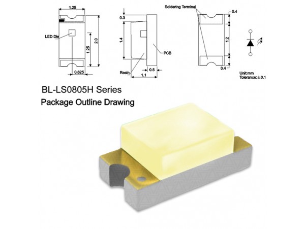 Чип LED бел. 0805 (GSM)