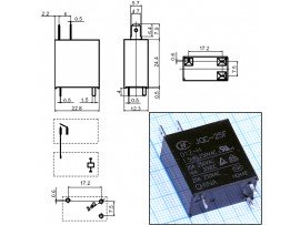 Реле 12VDC JQC-25F-012-H 1A 20A/250VAC